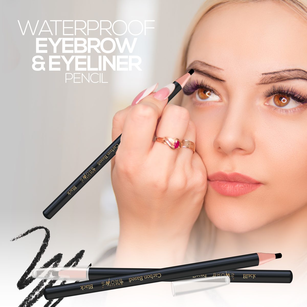 Waterproof eyebrow and eyeliner pencil